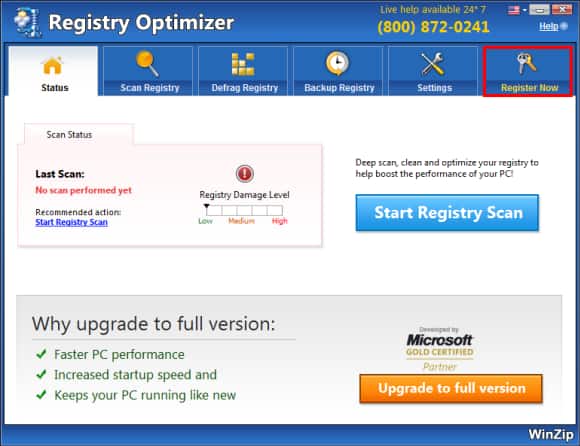 winzip registry optimizer key