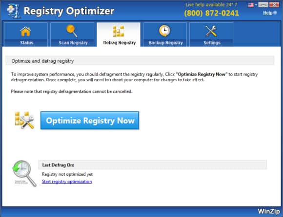 winzip registry optimizer key